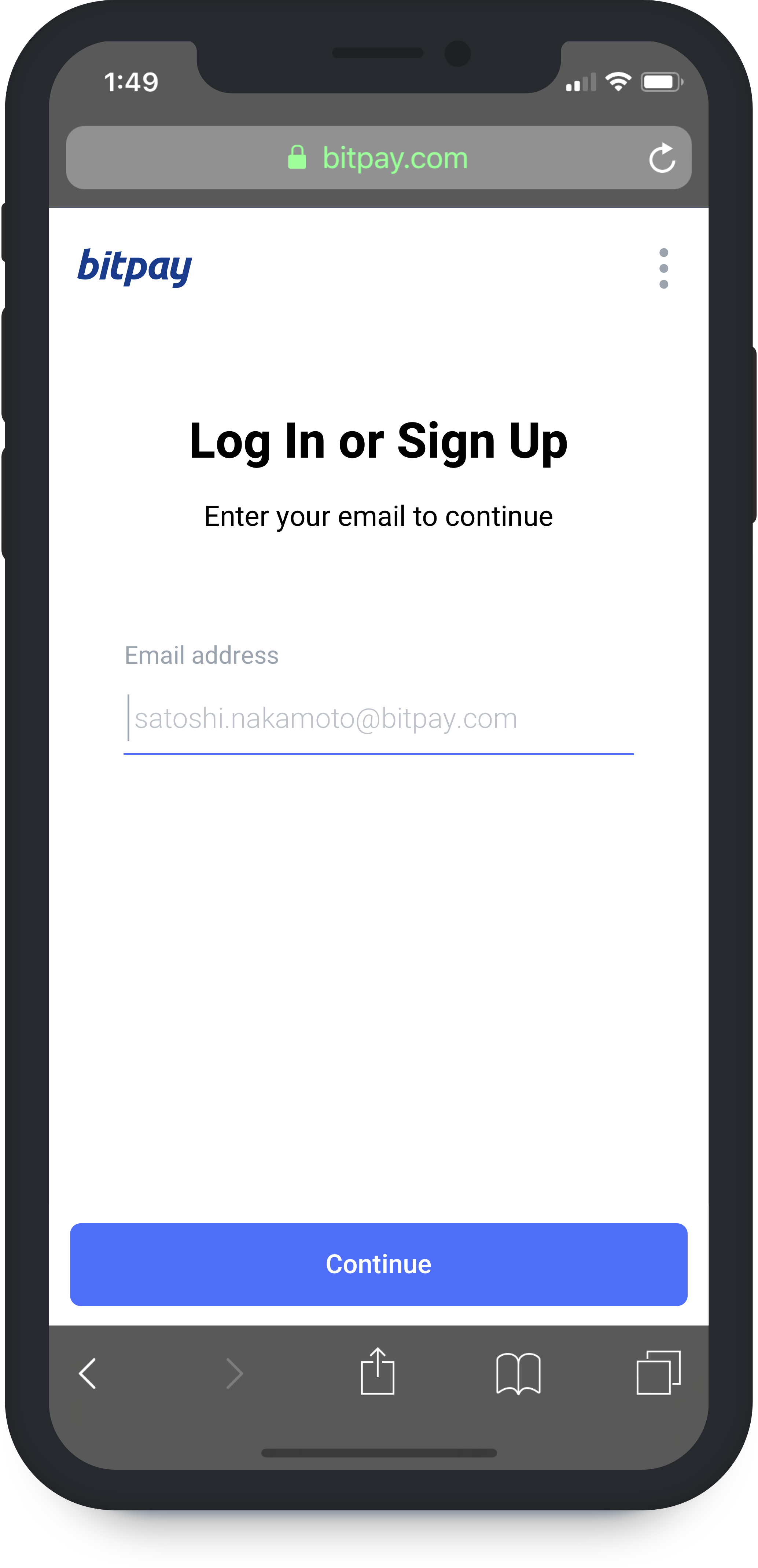 Mobile: Enter Email